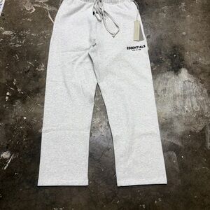 Essentials Light Gray Sweatpants with Black Logo